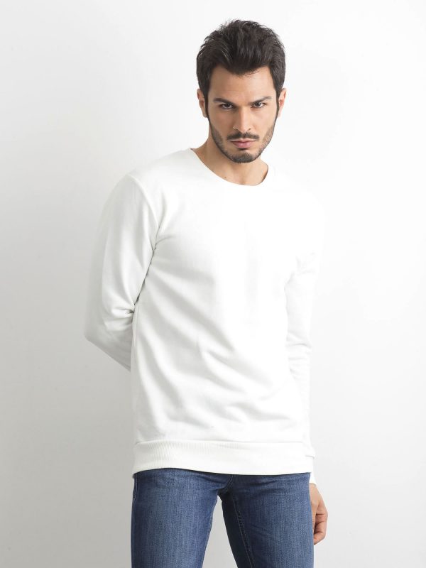 Men's White Cotton Sweatshirt