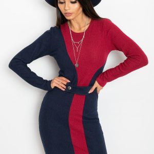 Navy blue and burgundy Pringle dress