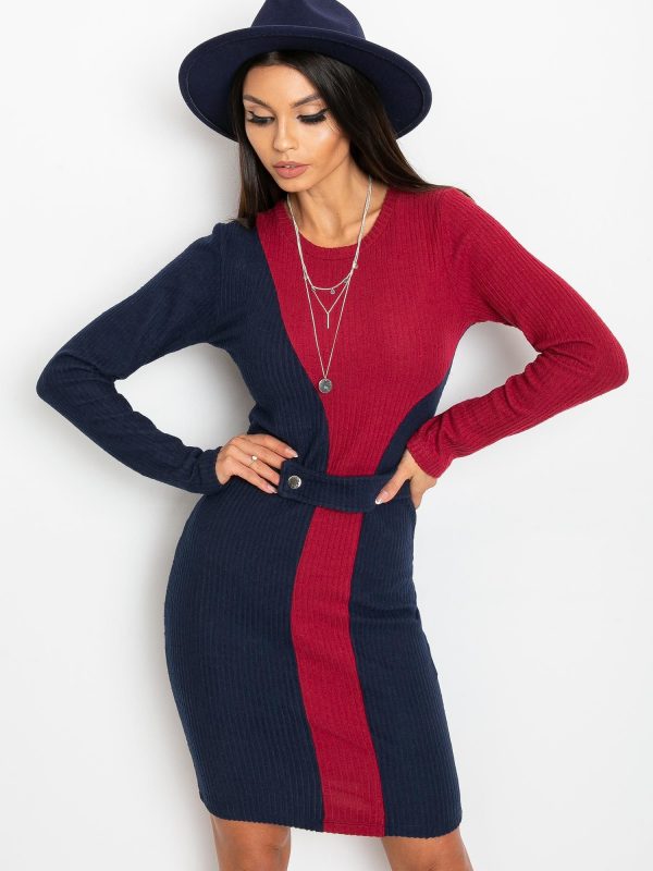 Navy blue and burgundy Pringle dress