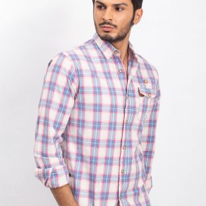 Blue and pink men's shirt Western