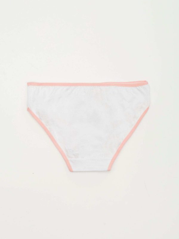 White and Peach Cotton Girl Panties