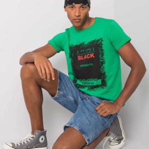 Dark green T-shirt for men cotton Brighton