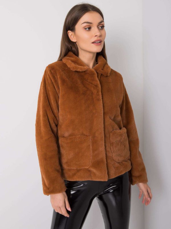 Brown fur jacket Nyla RUE PARIS