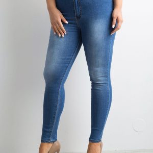 Blue Plus Size Tube Jeans