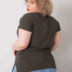 Dark Khaki Plus Size Zandra Cotton Blouse