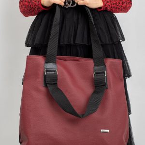 Burgundy shopper bag