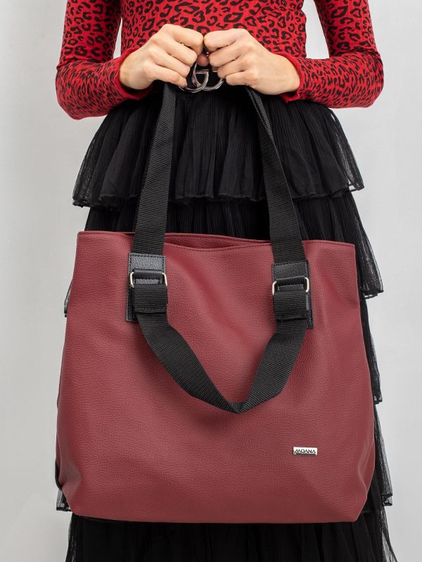 Burgundy shopper bag