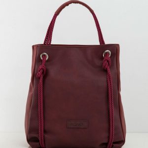 Burgundy women's bag made of eco leather