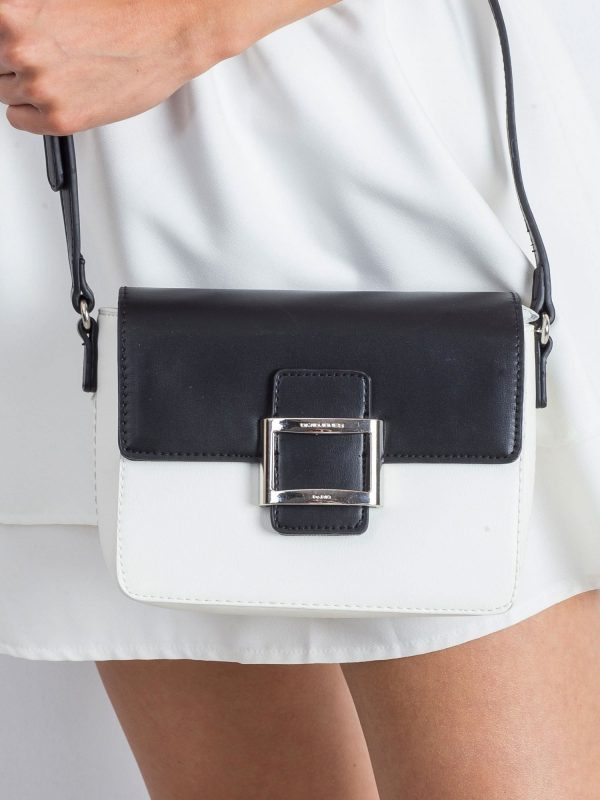 Black and white eco-leather handbag