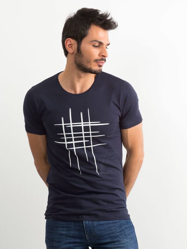 Men's T-shirt in cotton navy blue