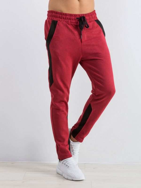 Burgundy sweatpants for men Durable