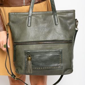 Khaki eco leather handbag