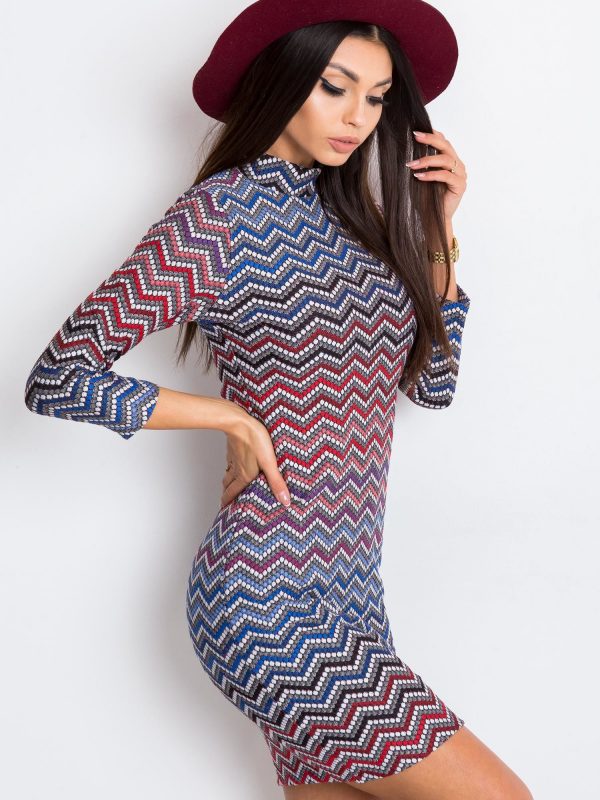 RUE PARIS Blue and Red Zen Dress