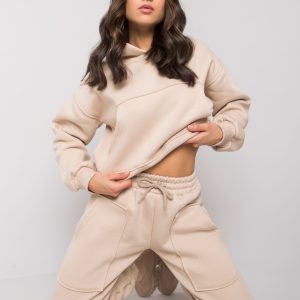 Beige Cotton Sweatsuit Set Solange