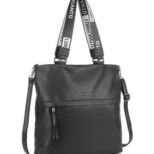 Black Women's Bag with Decorative Handles LUIGISANTO