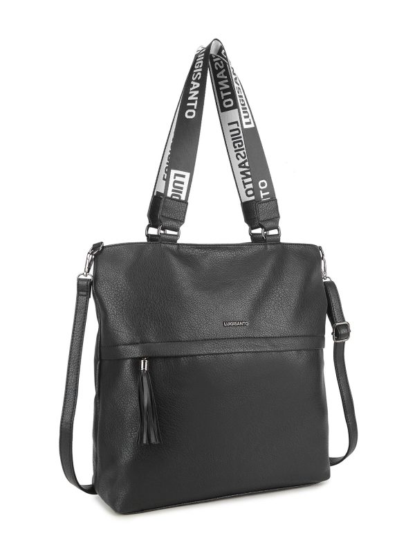 Black Women's Bag with Decorative Handles LUIGISANTO