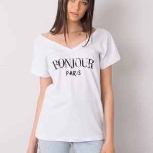 White T-shirt with print Hortense