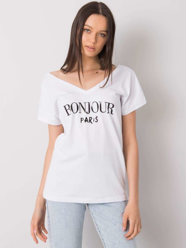 White T-shirt with print Hortense