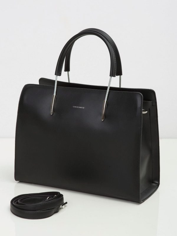 Black Bag with Decorative Handle