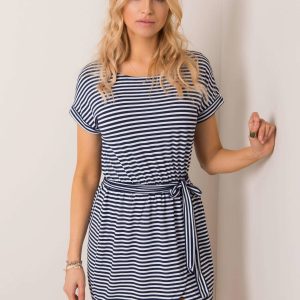 White and navy blue dress Lake RUE PARIS