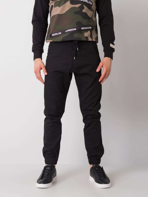 Black Men's Joggers with Straps