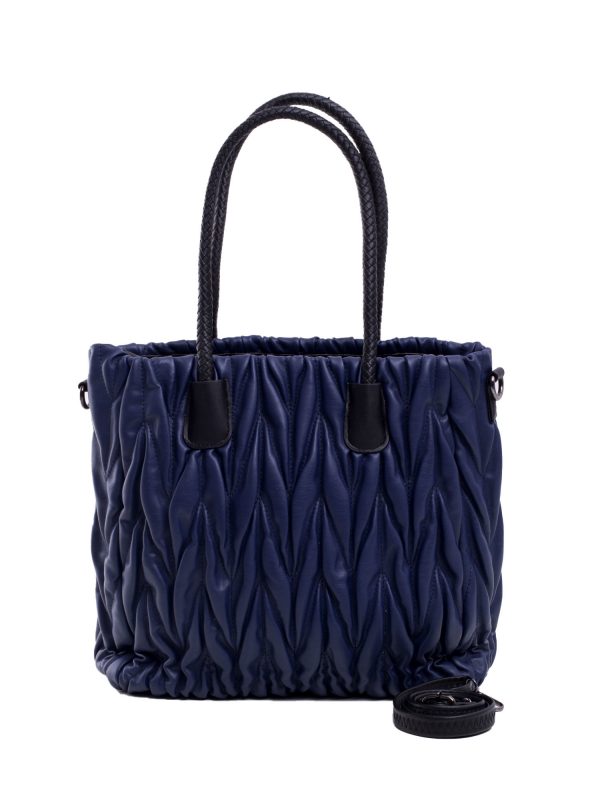 Navy blue quilted bag made of eco leather