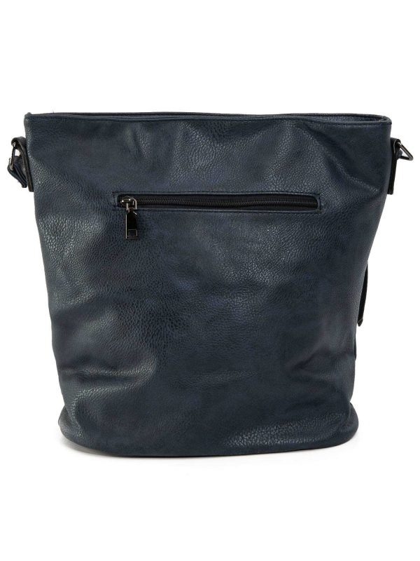 Navy blue eco-leather bag