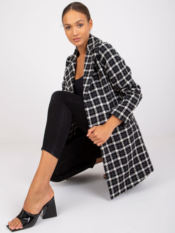 Black Women's Plaid Coat Jana RUE PARIS