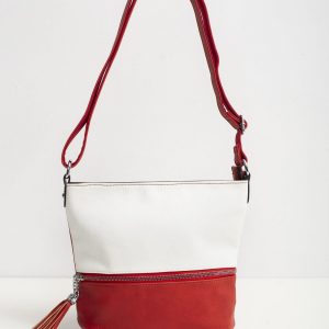 Red and white shoulder bag