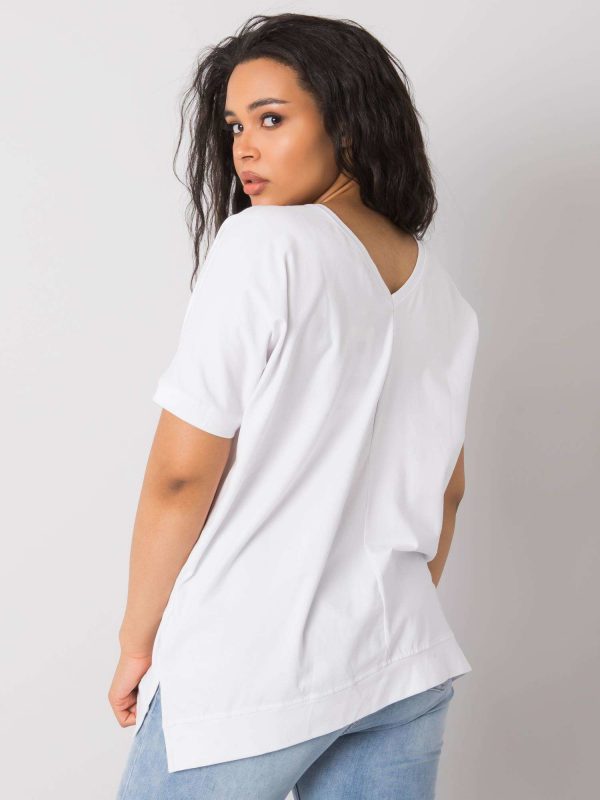 Zaria white plus size blouse with sequins