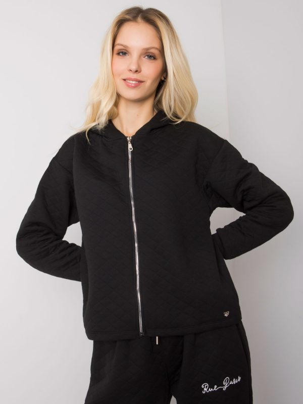 Black quilted sweatshirt basic Melanie