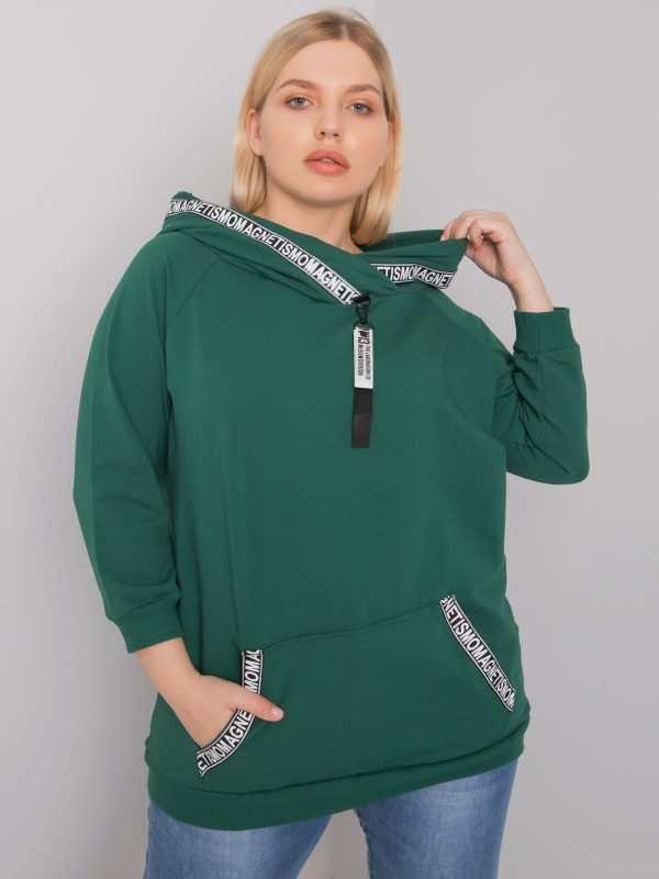 Dark Green Plus Size Hoodie Jordynn