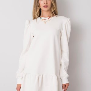 Ecru sweatshirt dress with ruffle Neah