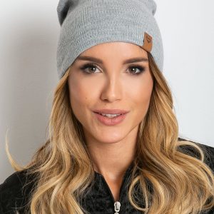 Gray beanie hat with wool