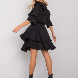 Aleah RUE PARIS black flounces dress