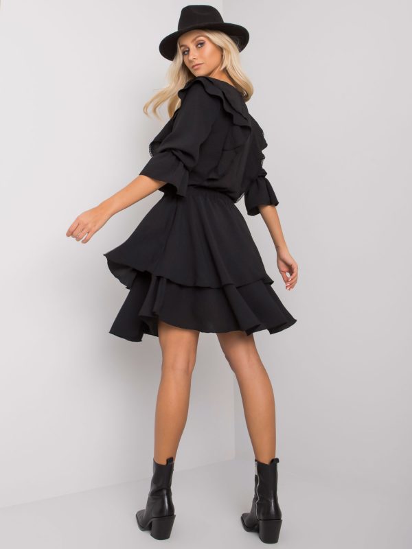 Aleah RUE PARIS black flounces dress