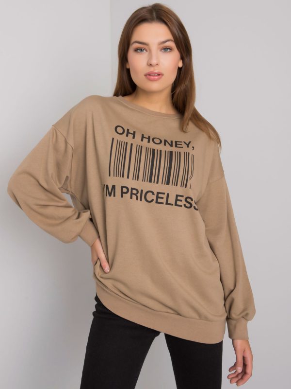 Dark beige sweatshirt with Basile print