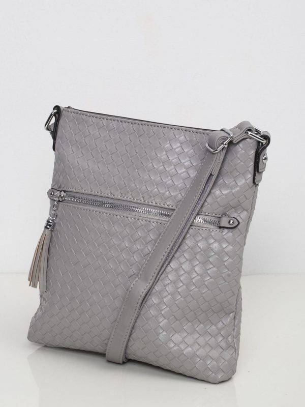 Grey Braided Handbag