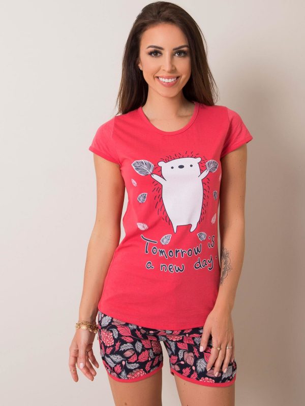 Women's Coral Two Piece Pyjamas