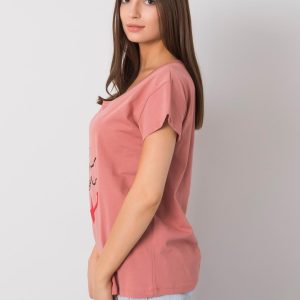 Dirty pink T-shirt with Silva print