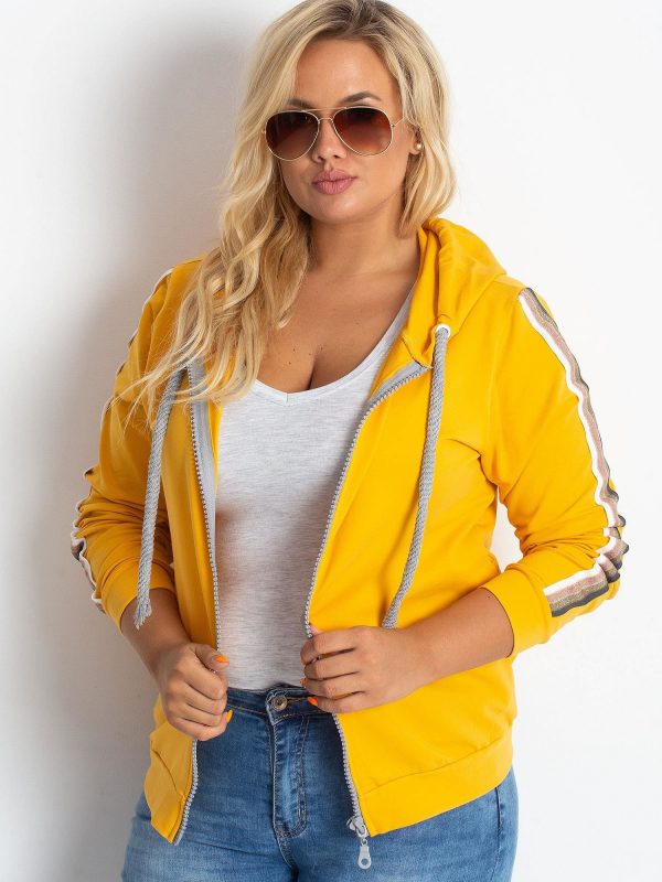 Dark Yellow Plus Size Apear Sweatshirt