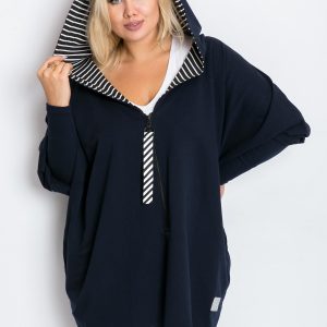 Navy blue plus size sweatshirt City