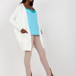 Ecru classic cardigan with pockets Barreiro RUE PARIS