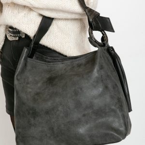 Dark Grey Eco Leather City Bag