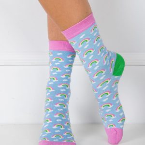 Blue Ladies Patterned Socks