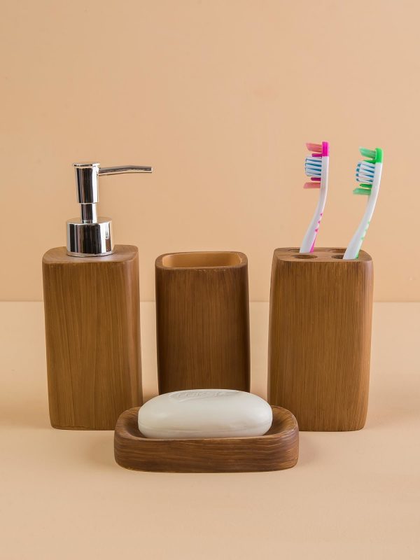 Brown Bathroom Accessories Set