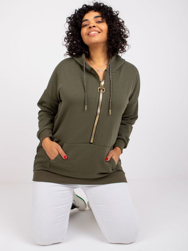 Khaki sweatshirt plus size cotton Amanda