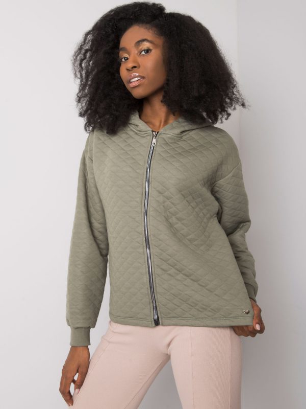 Light khaki quilted sweatshirt basic Melanie