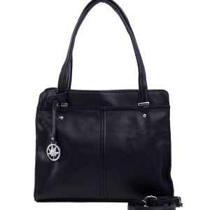 Black eco-leather city bag