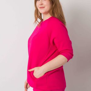 Vincente Fuchsia Plus Size Hoodless Sweatshirt